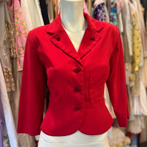 40s Cherry 🍒 Red Jacket - Picture 1 of 14